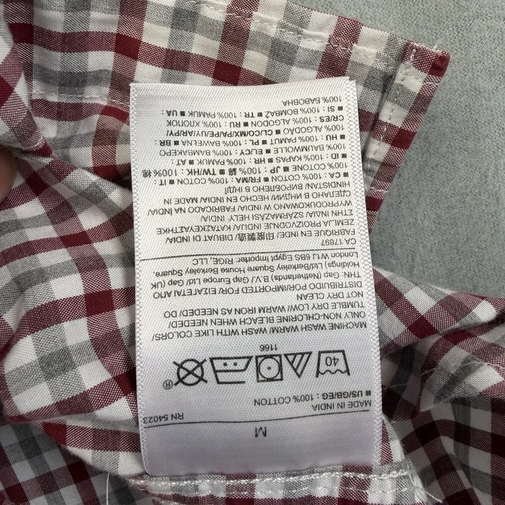 Banana Republic Mens Shirt Medium Plaid Slim Fit Custom 078 Wash Button Down